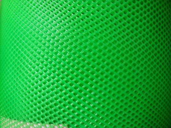 Light green knitted plastic sun shade netting.