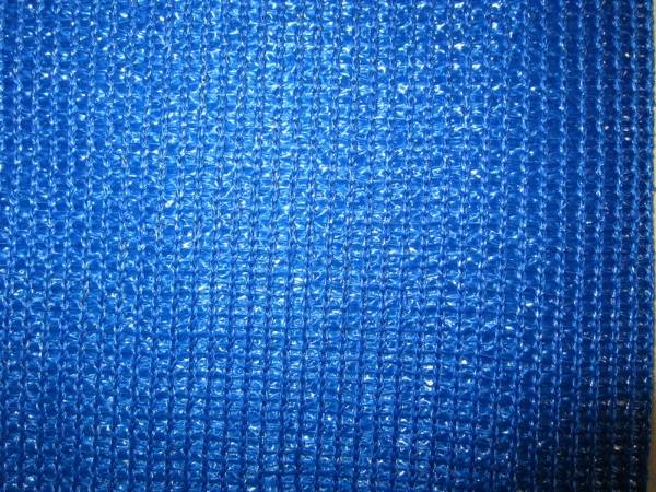 Blue knitted plastic sun shade netting with 60% shading.